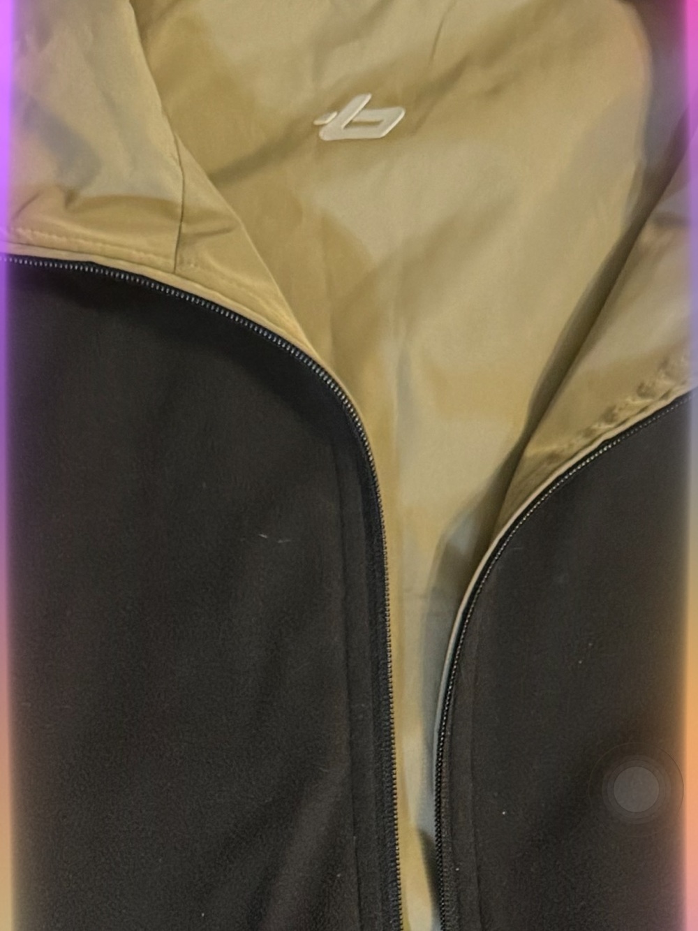 Men's Two-Tone Black and Tan Lightweight Shirt Jacket
